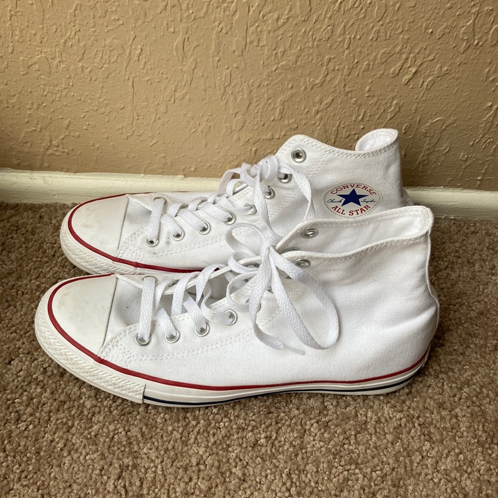 White Converse high tops size 11 Womens